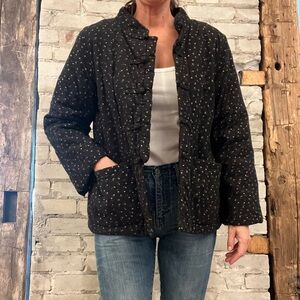 Stylish Black Patterned Women's Puffer Jacket